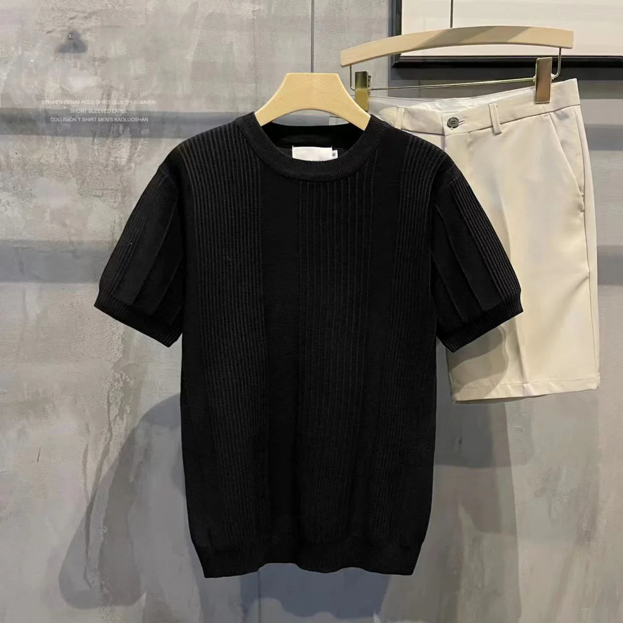 QUICO - Heren Casual Gebreid T-Shirt