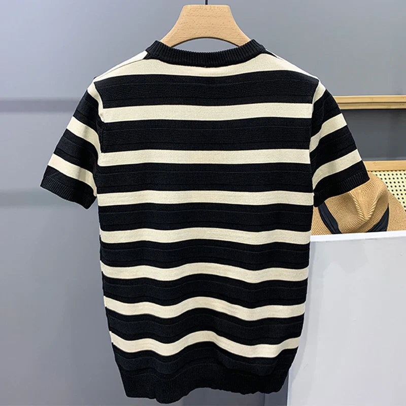 NILS - Casual Gestreept Gebreid T-shirt