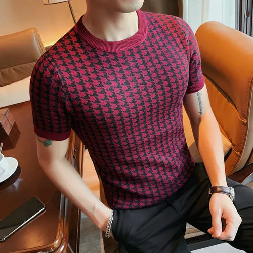 OSCAR - Luxueus Slim Fit Gebreid T-Shirt