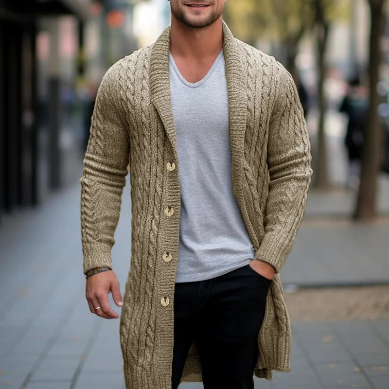 BENCE - Casual Gebreide Wollen Mantel