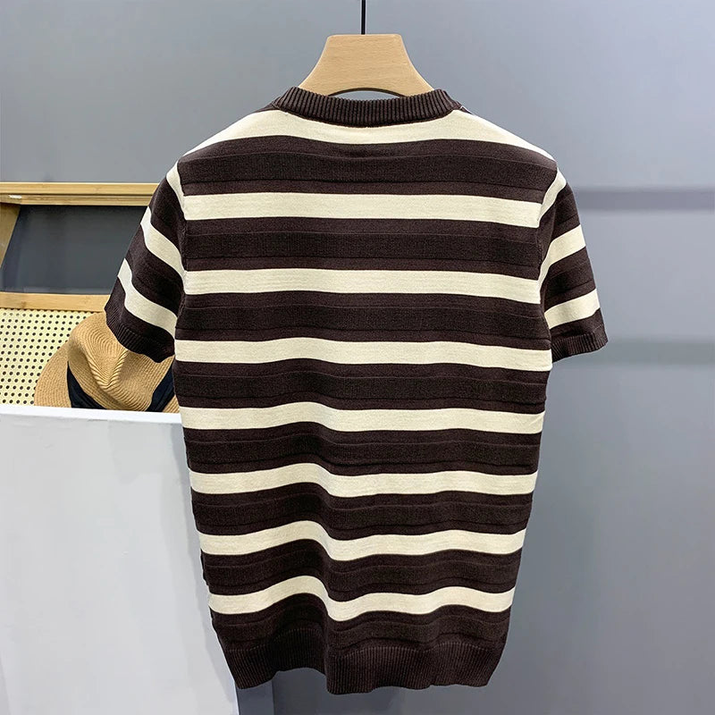 NILS - Casual Gestreept Gebreid T-shirt