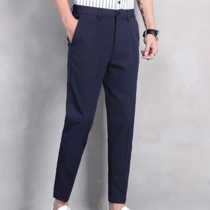VINKO - Heren Formele Broek met Elastische Tailleband