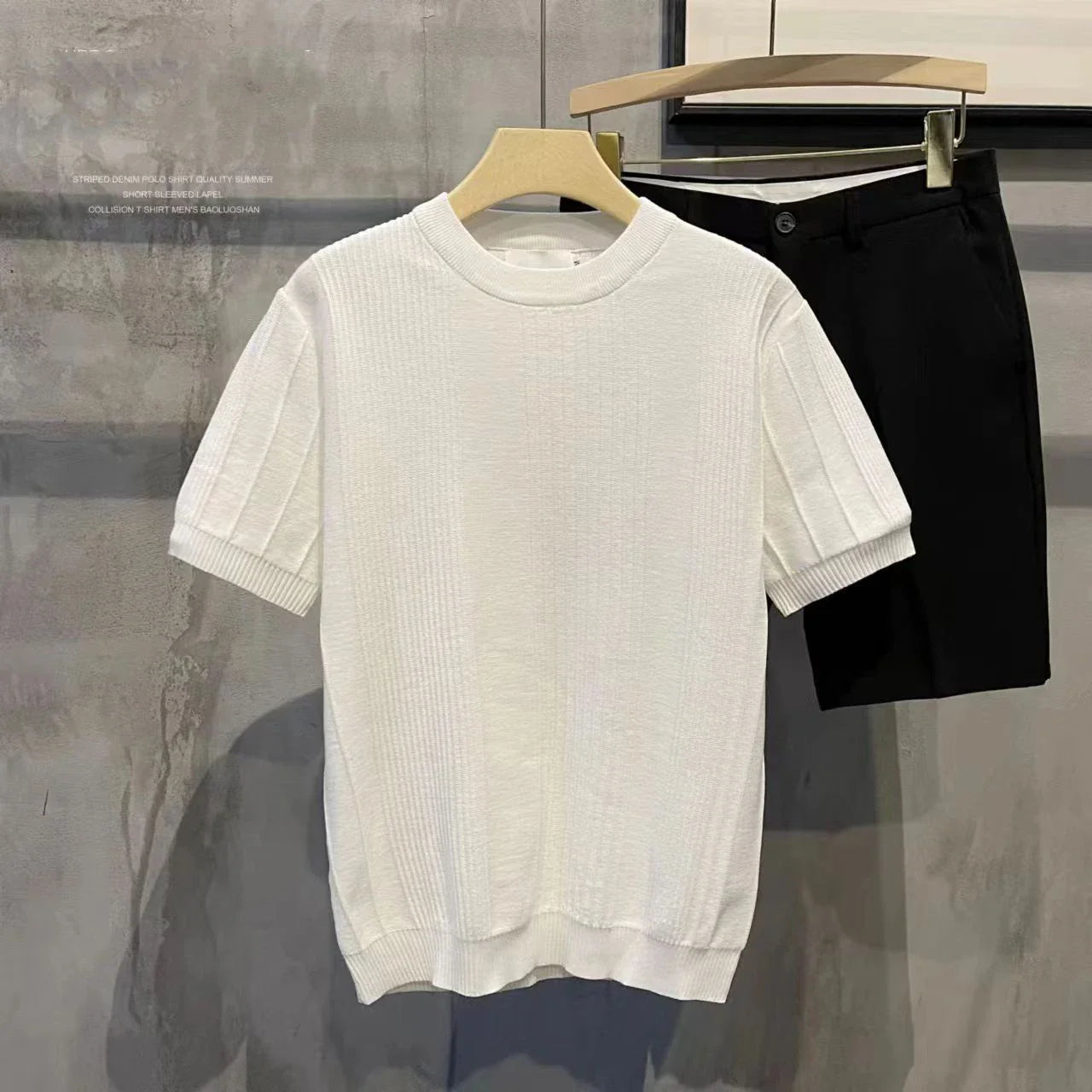 QUICO - Heren Casual Gebreid T-Shirt