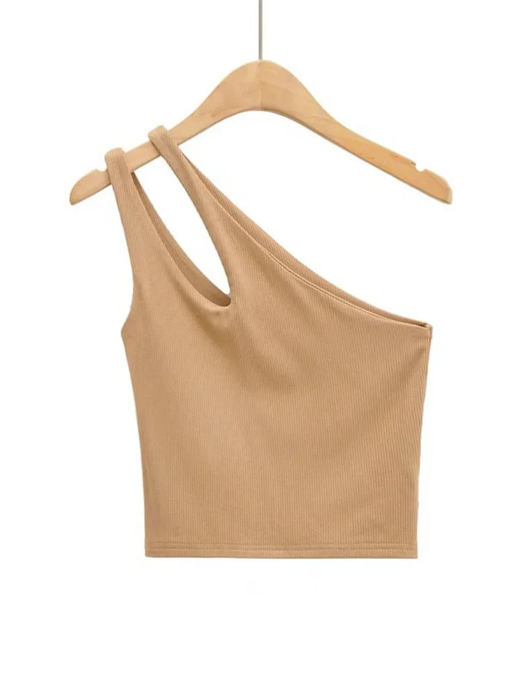 ESTHER - Stijlvol One-Shoulder Crop Top