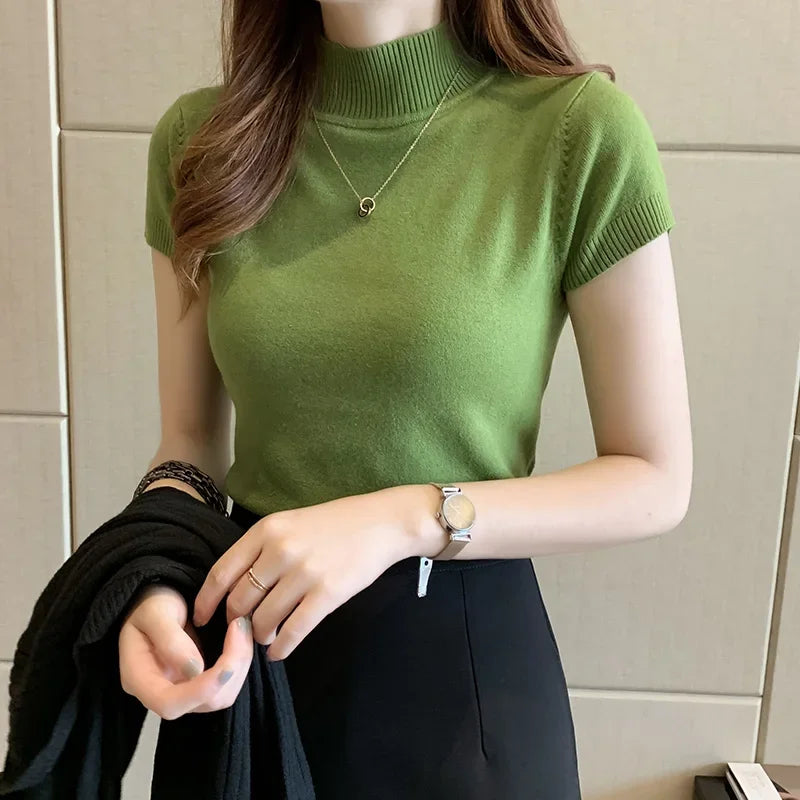 SAVANNAH - Casual Slanke Coltrui Blouse