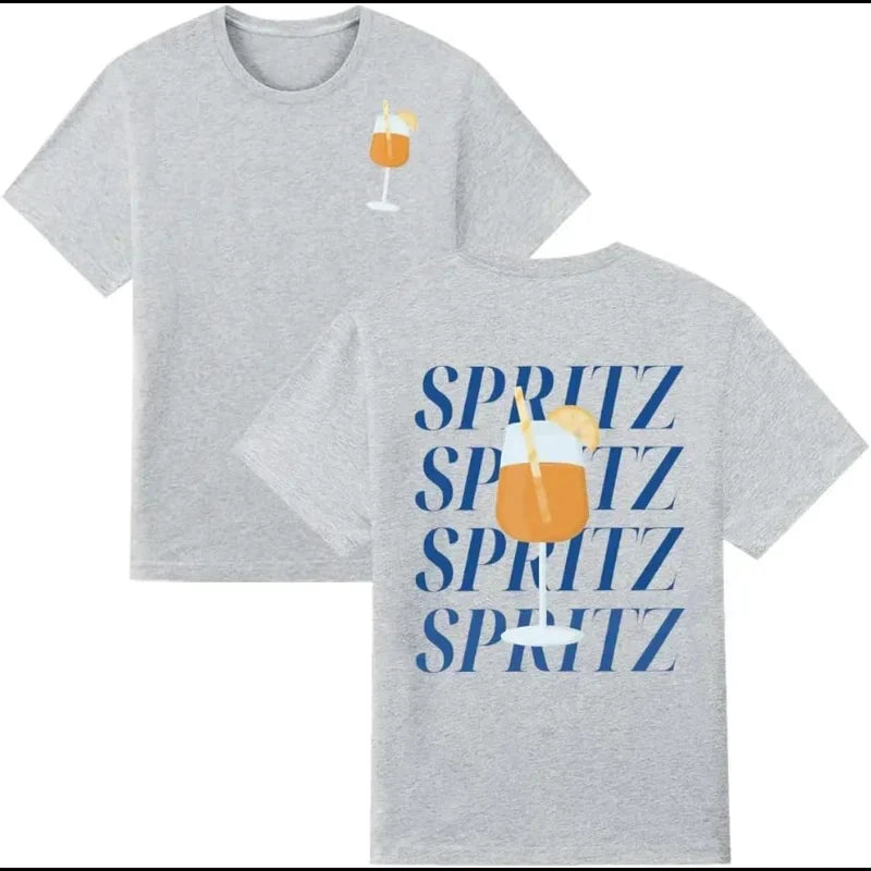 Unisex Casual T-shirt | Spritz Print | Zomer Streetwear | Comfortabele Katoenen Top