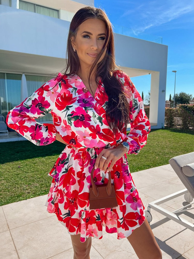 MIA - Jurk met V-hals en bloemenprint
