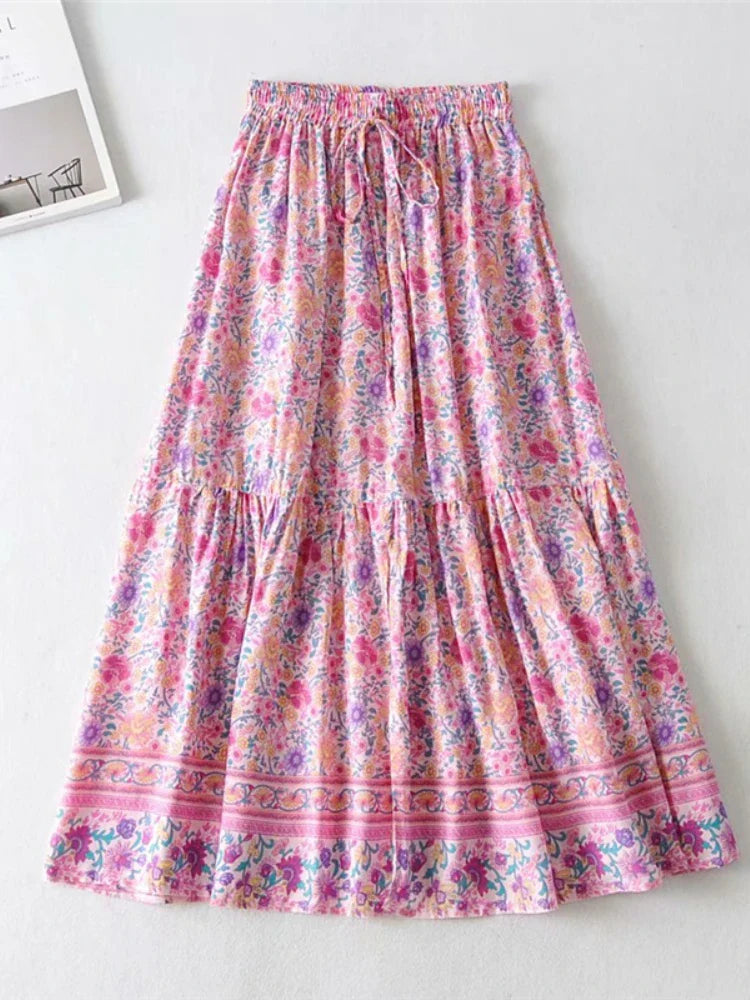 LUNED - Vintage Bloemenprint Rok