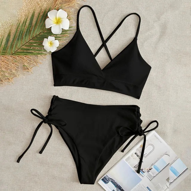 VIOLETTE - Stijlvol V-Hals Bikini-Set