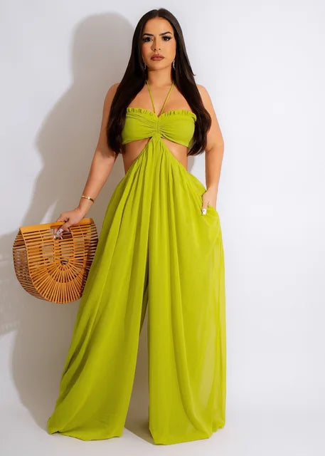 LILY - Elegante Halter Jumpsuit met Blote Rug