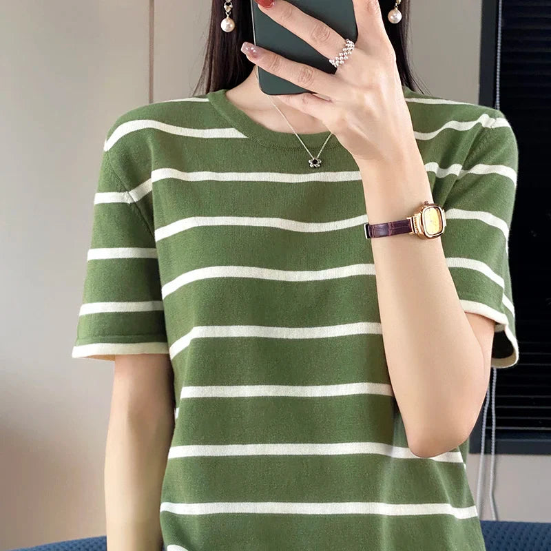ZARA - Gestreept Katoenen Zomer T-Shirt