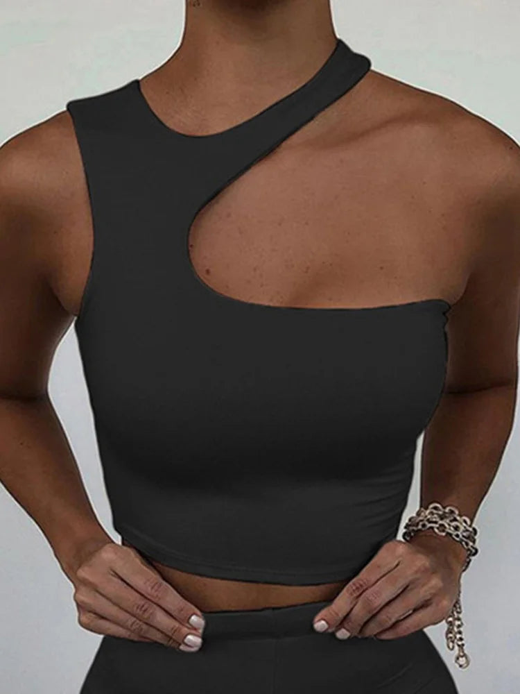 HAILEY - Uitgesneden Schouderloos Crop Top