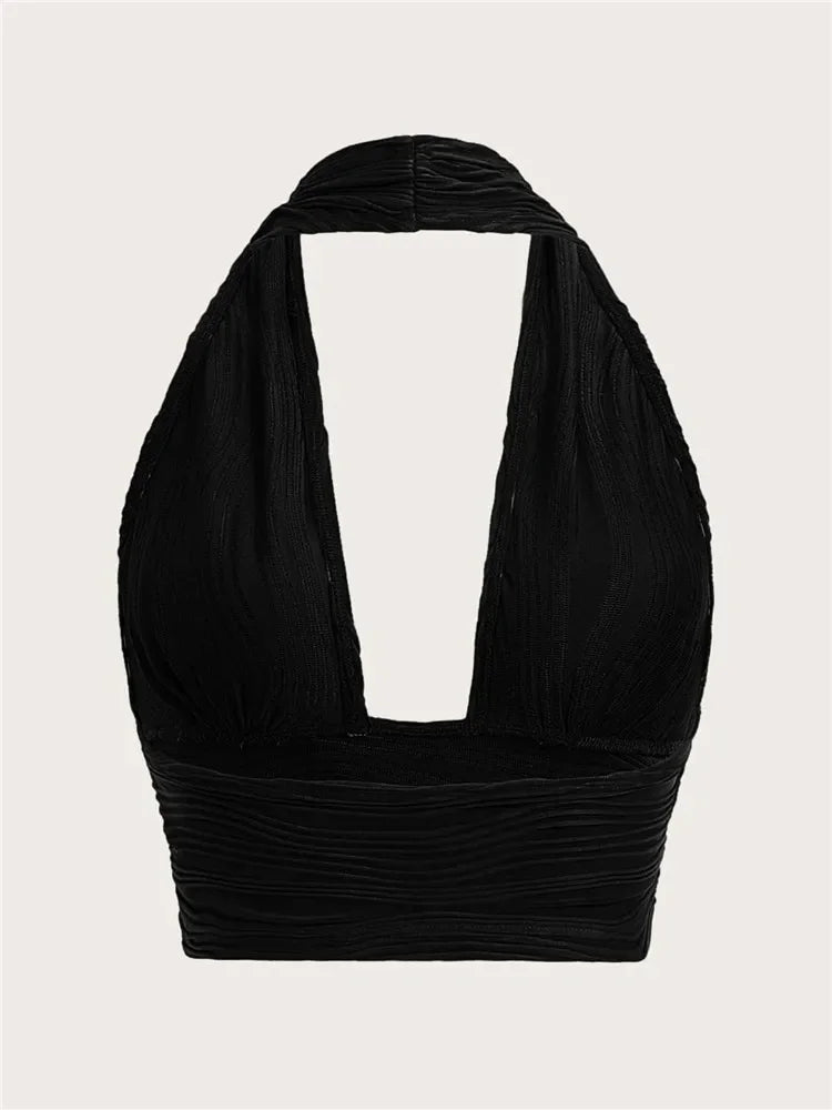 ANNIE - Sexy Rugloos Halter Crop Top