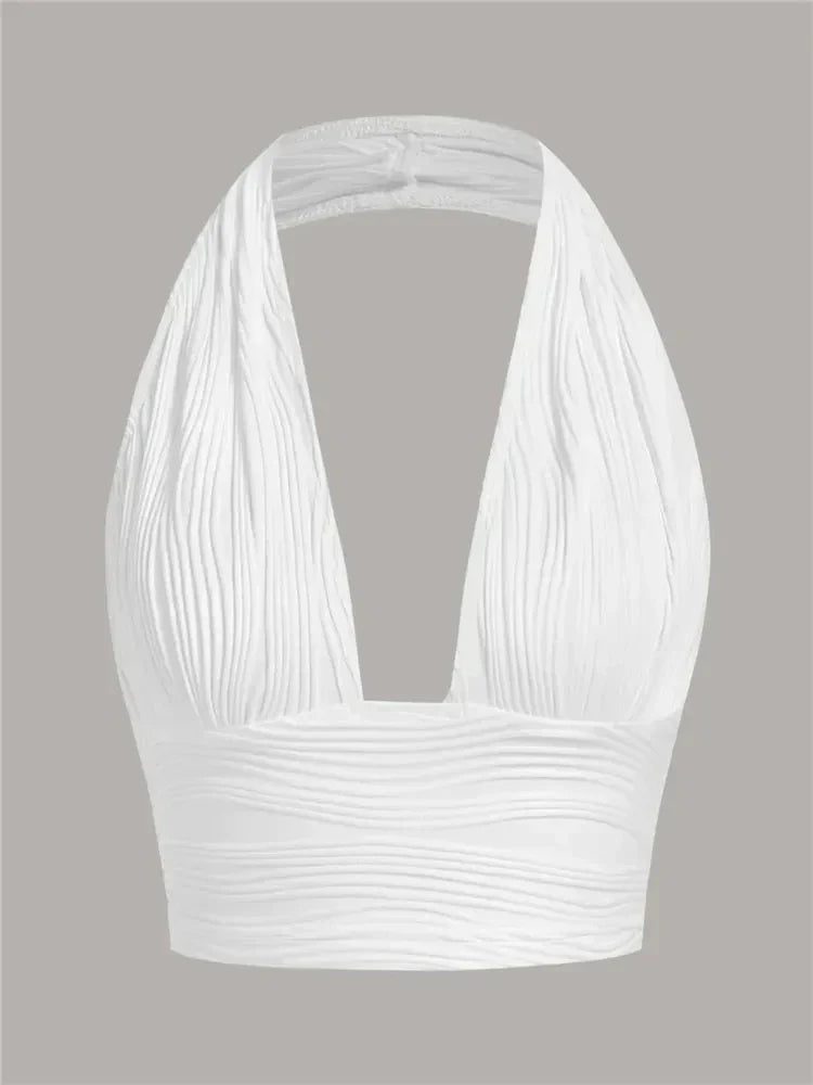 ANNIE - Sexy Rugloos Halter Crop Top