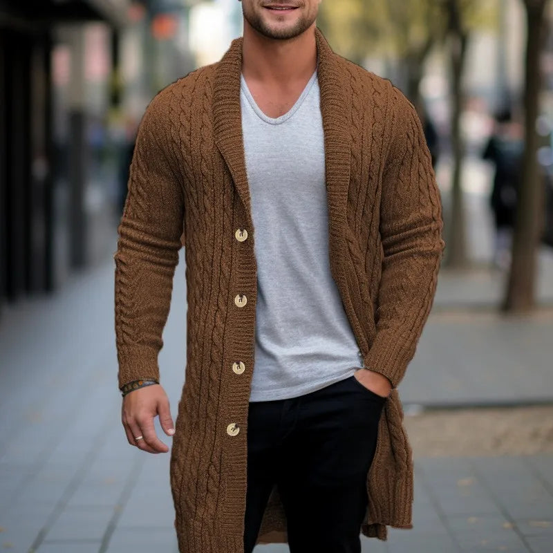 BENCE - Casual Gebreide Wollen Mantel