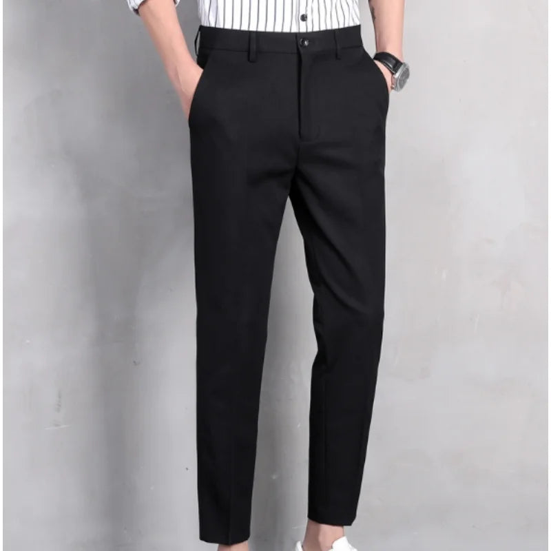VINKO - Heren Formele Broek met Elastische Tailleband