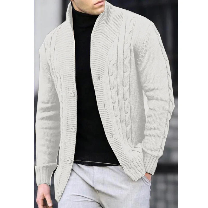 ARON - Heren Gebreide Vestmantel