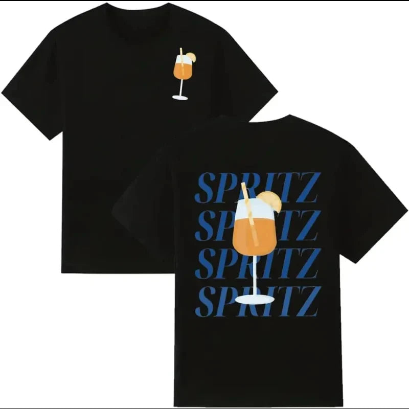 Unisex Casual T-shirt | Spritz Print | Zomer Streetwear | Comfortabele Katoenen Top