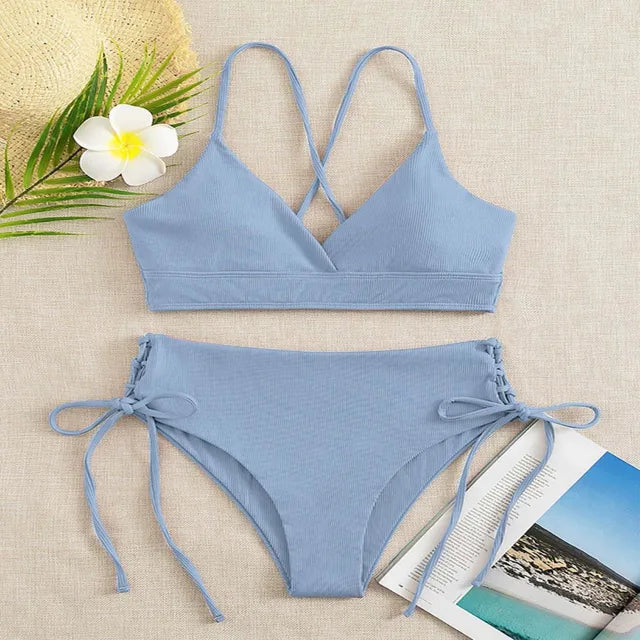 VIOLETTE - Stijlvol V-Hals Bikini-Set