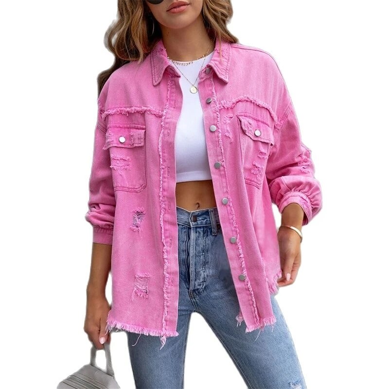 SOPHIA - dames geraffelde denim jas