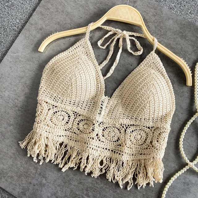 Sabine - Dames Boho Strand Gehaakt Gebreid Badpak BH