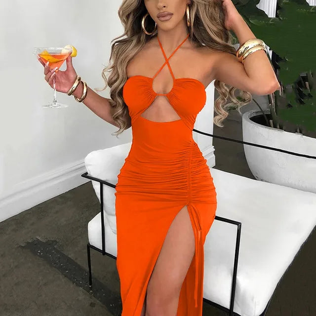 ODETTE - Bodycon Rugloze Feestjurk