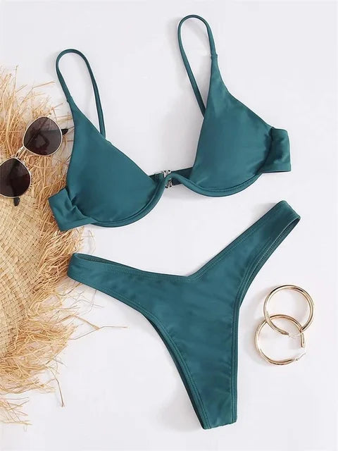 KARIN - Onderdraad Bikini Set: Push-Up Bh & String Badkleding voor Vrouwen