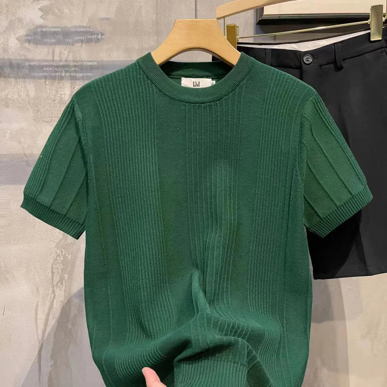 QUICO - Heren Casual Gebreid T-Shirt