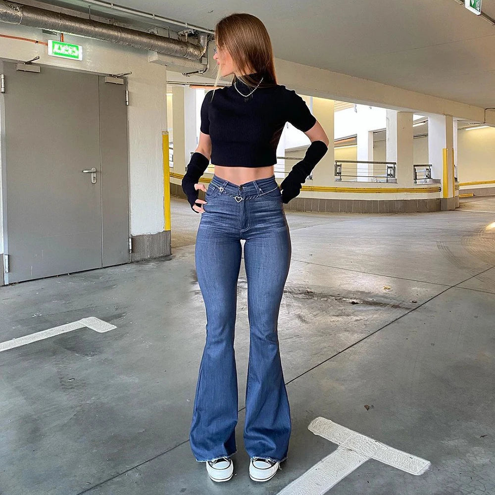 GERARDA - Dames vintage High Waist Stretch Jeans