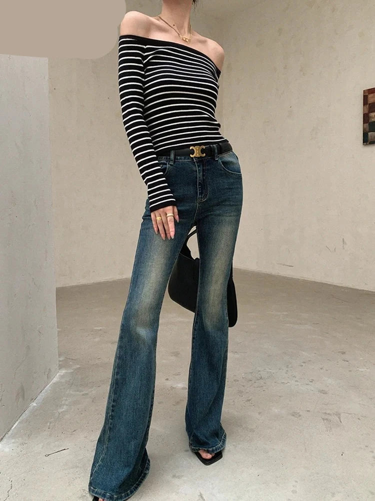 CAROLINE - Boot Cut High Waist Flare Jeans voor Dames