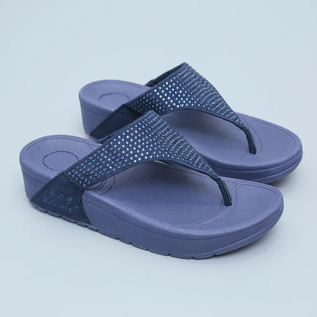 WILMA - Zomerslippers met strass en plateauzool voor dames