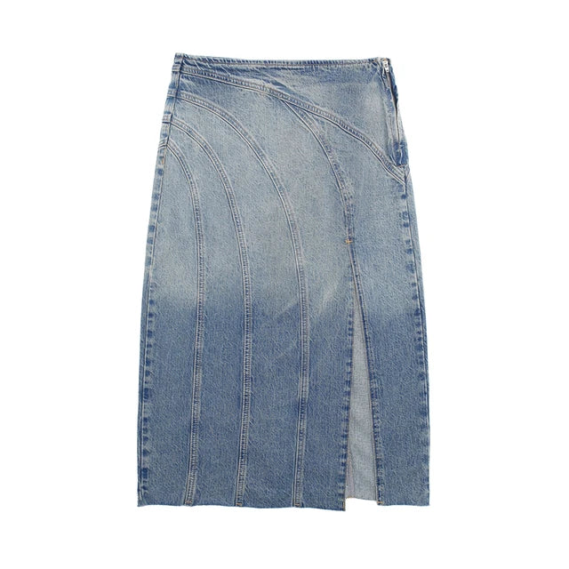 KATYA - Lente Denim Midi-rok