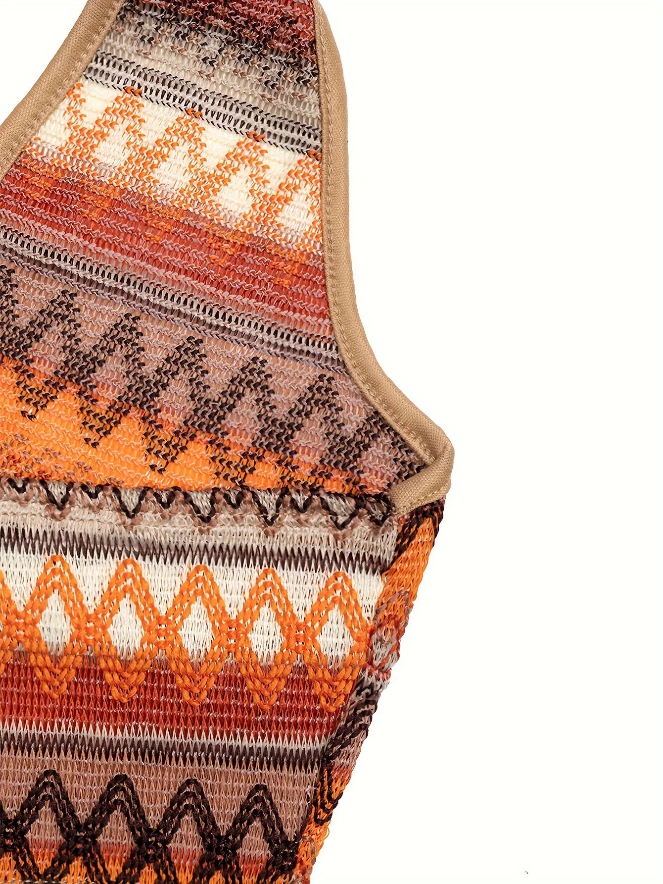 Lieke - Crop top met tribal print en halternek