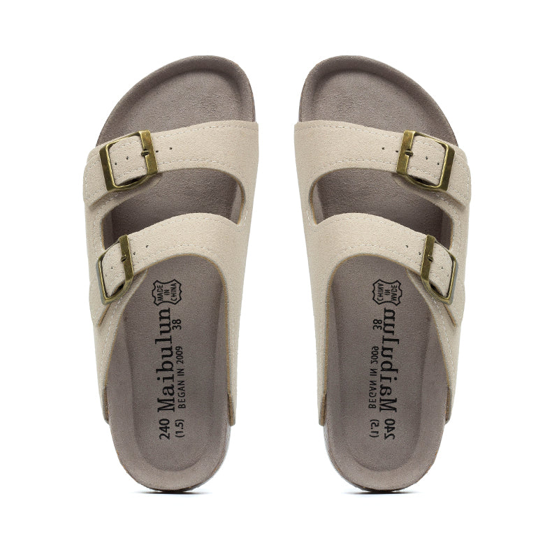 CHRIS - Heren Kurk Dubbele Gespslippers