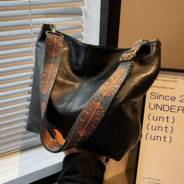 KRISTI - Effen vintage schoudertas voor dames