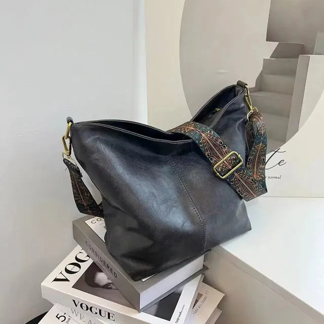 KRISTI - Effen vintage schoudertas voor dames