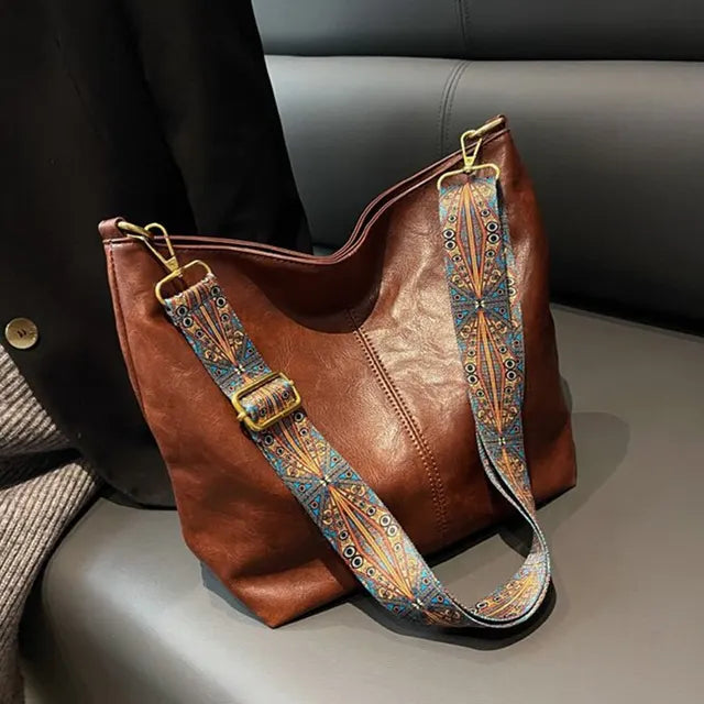 KRISTI - Effen vintage schoudertas voor dames
