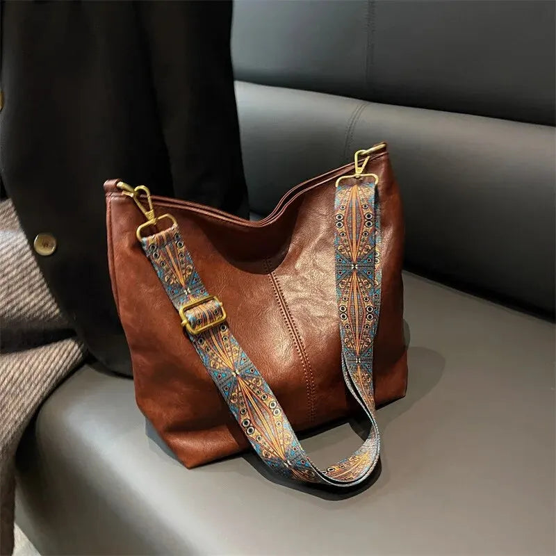 KRISTI - Effen vintage schoudertas voor dames