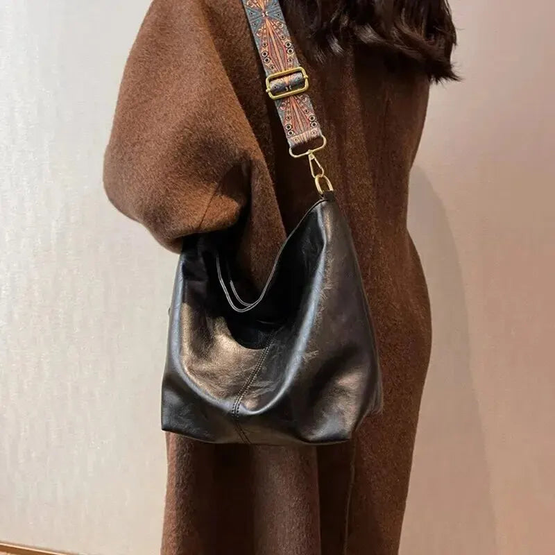 KRISTI - Effen vintage schoudertas voor dames