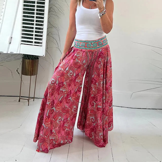 ISA - Bohemian Chic: Vintage Stijl Wijde Broek voor Vrouwen