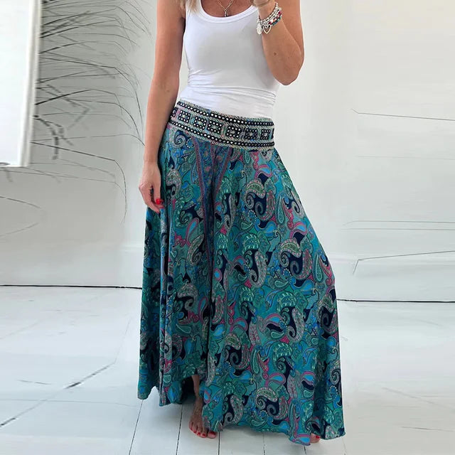 ISA - Bohemian Chic: Vintage Stijl Wijde Broek voor Vrouwen