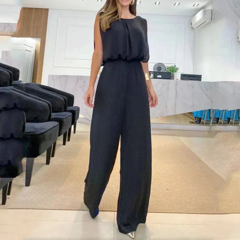 INES - Chique zwarte modieuze jumpsuit
