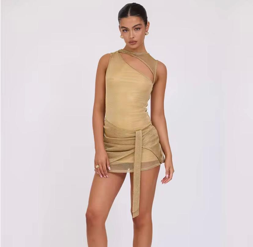 THERESA -  Sparkle Glitter Mini Feestjurk voor Vrouwen
