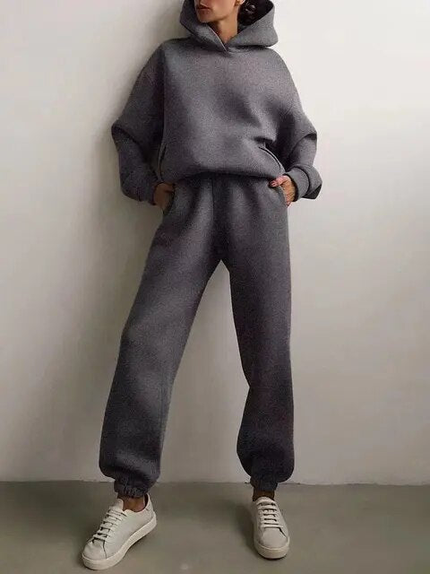 Dames Oversized Trainingspak | Tweedelig Set met Hoodie en Joggingbroek | Casual Comfortabele Sportkleding