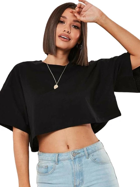 Pien - Sportcroptop voor dames met vleermuismouwen