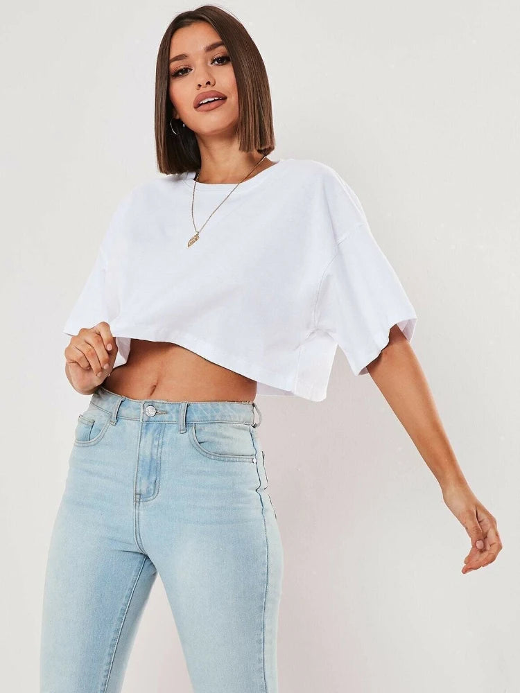 Pien - Sportcroptop voor dames met vleermuismouwen