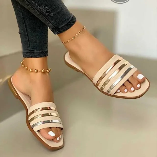 AGATHA - Dames Zomer Sandalen met Metalen Strepen