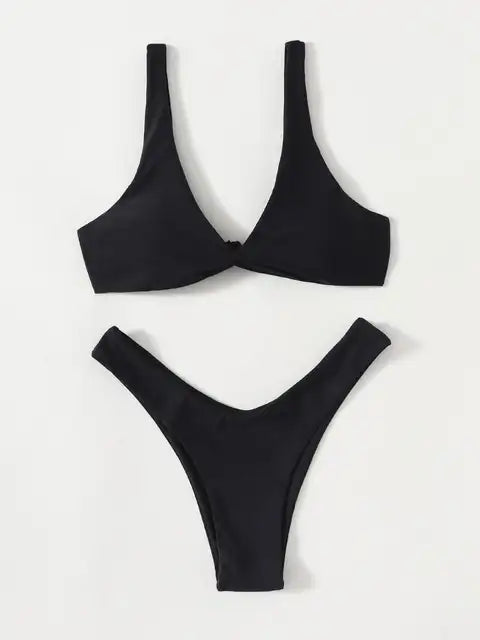 ELKE - Dames Bikini Set met hoge beenuitsnijding en bandage - Push-Up