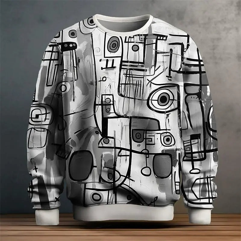Evander - Graffiti Graphic Pullover Sweatshirt voor heren
