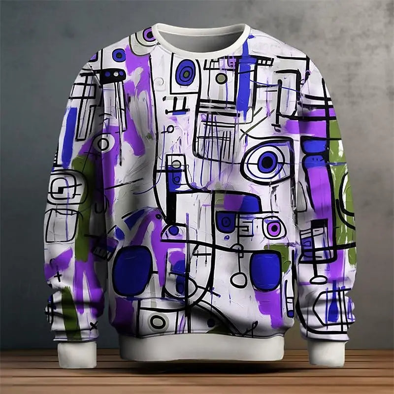 Evander - Graffiti Graphic Pullover Sweatshirt voor heren